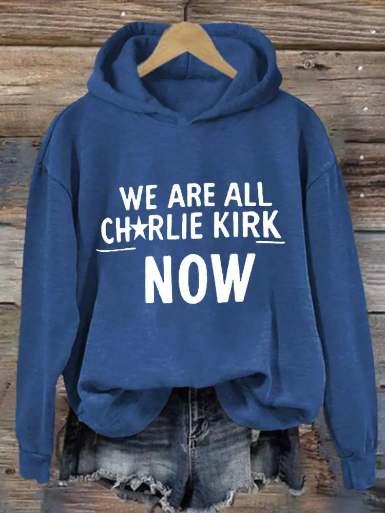 Women’s Voice of Freedom Printed Casual Hoodie Blue / S