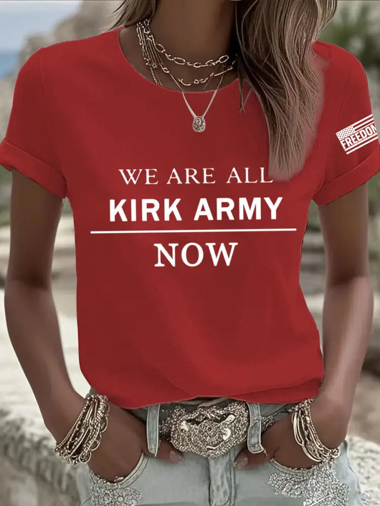 Women’s We Are All Charlie Kirk Army Now! R.I.P Charlie Kirk Tee Red / S