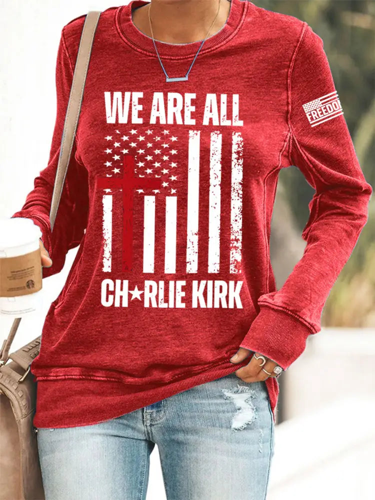 Women’s We Are All Charlie Kirk Now! R.I.P Charlie Kirkd Sweatshirt Red / S