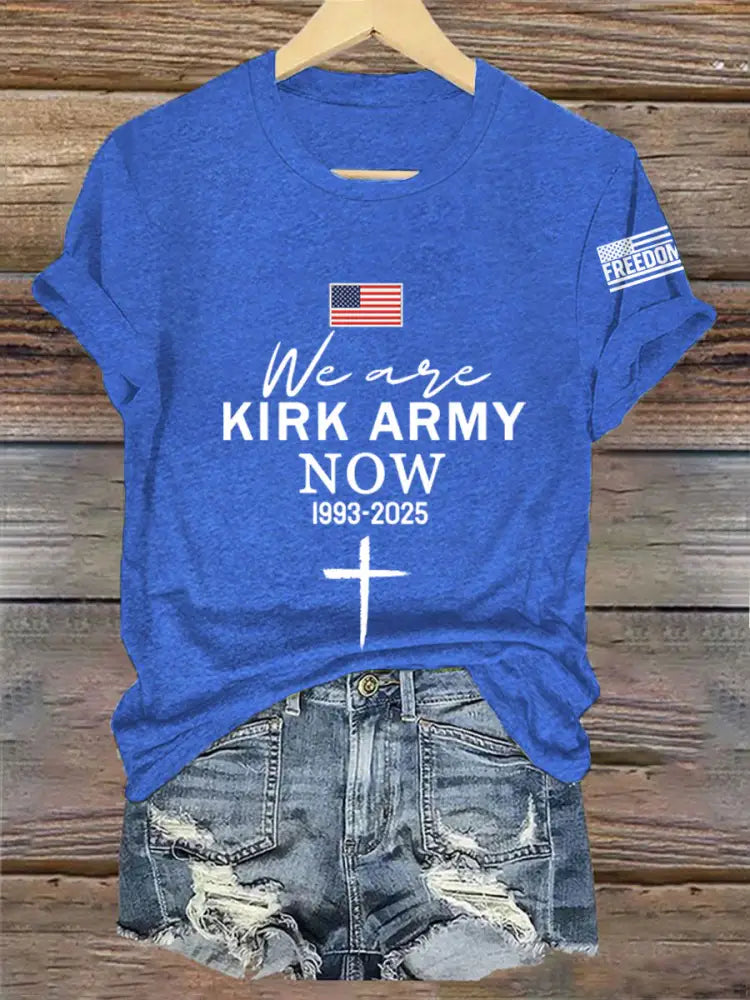 Women’s We Are Kirk Army Now! R.I.P Charlie Kirk Tee Blue / S