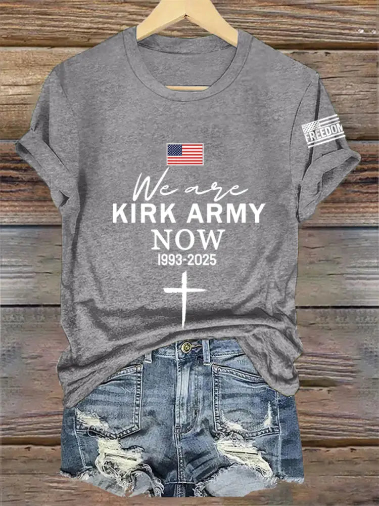 Women’s We Are Kirk Army Now! R.I.P Charlie Kirk Tee Light Gray / S