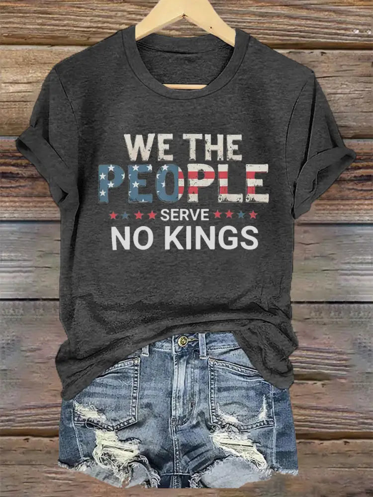 Women’s We The People Serve No Kings Printed Tshirt Dark Gray / S