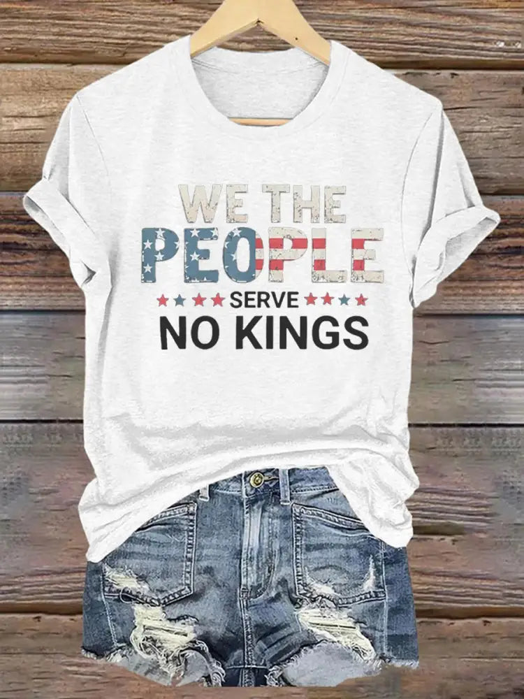 Women’s We The People Serve No Kings Printed Tshirt White / S