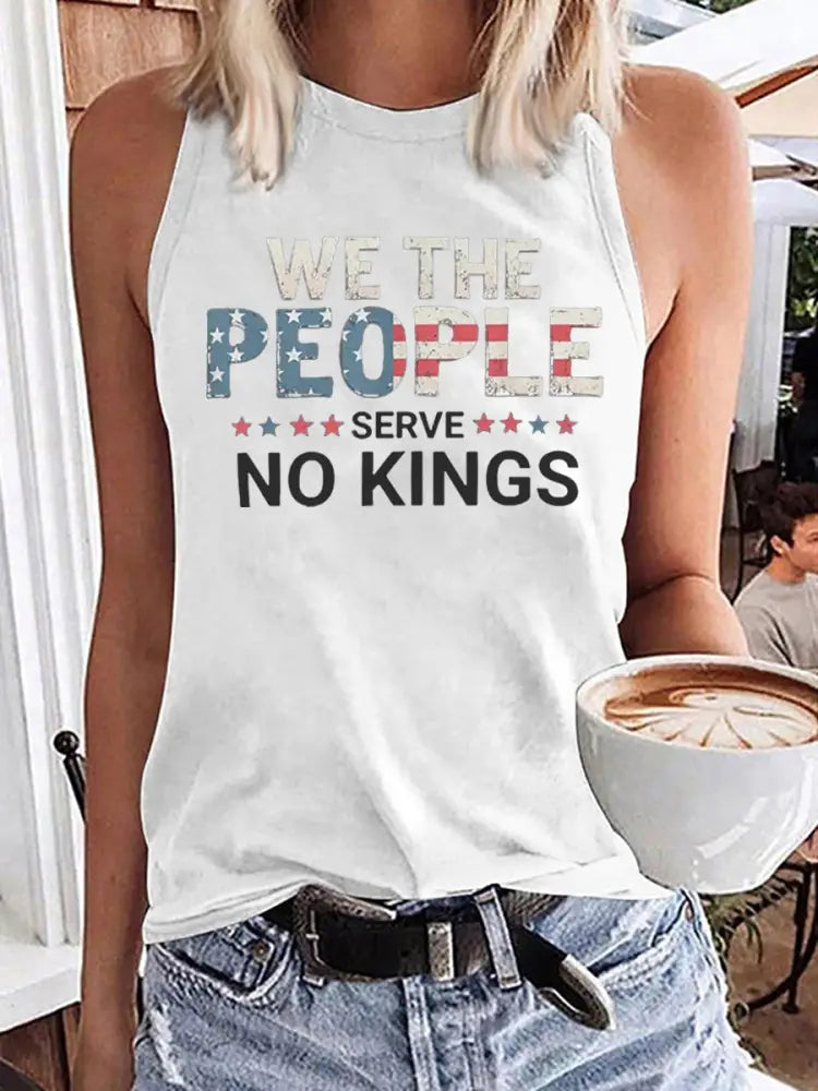Women’s We The People Serve No Kings Printed Vest White / S