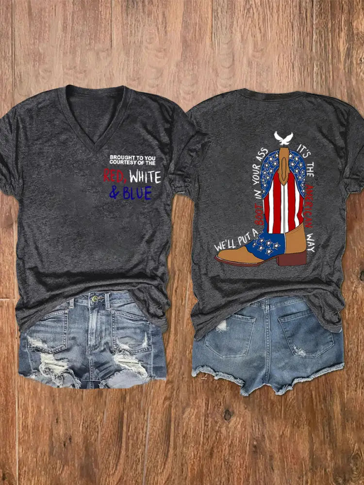 Women’s We’ll Put A Boot In Your Ass Short Sleeve T-Shirt Dark Gray / S