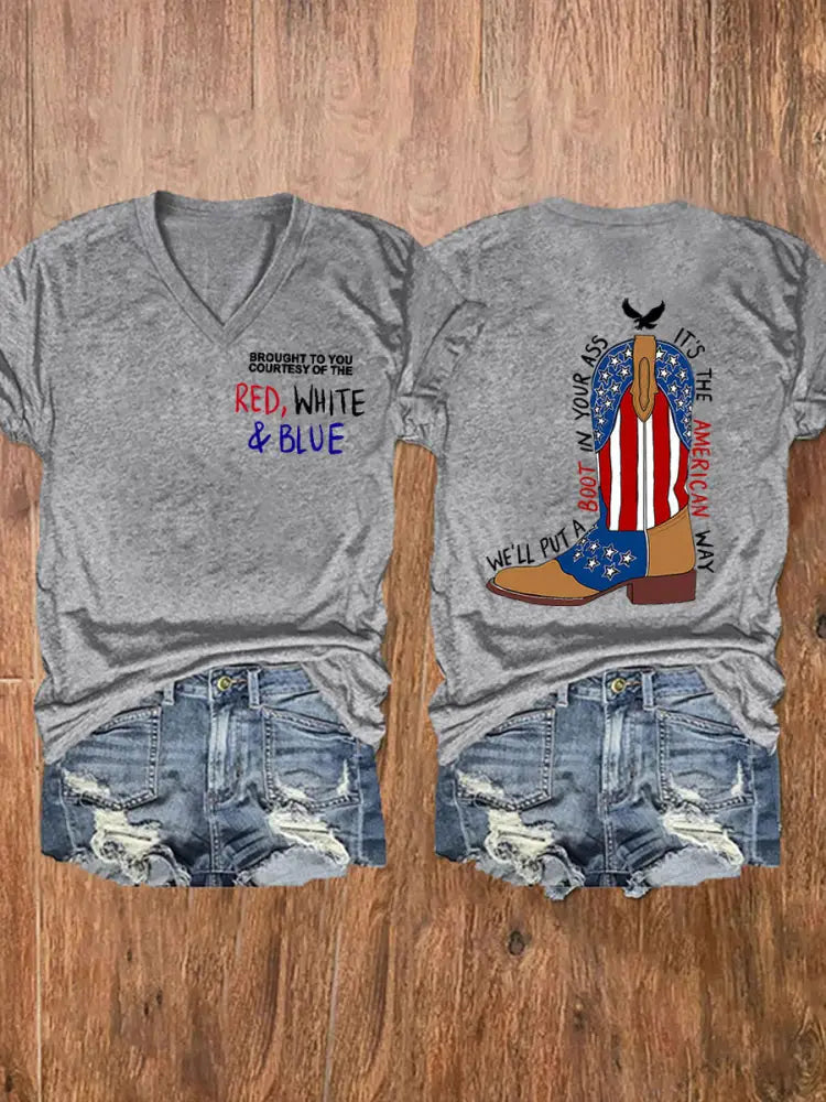 Women’s We’ll Put A Boot In Your Ass Short Sleeve T-Shirt Light Gray / S