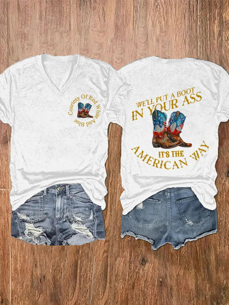 Women’s We’ll Put A Boot In Your Ass Short Sleeve T-Shirt White / S