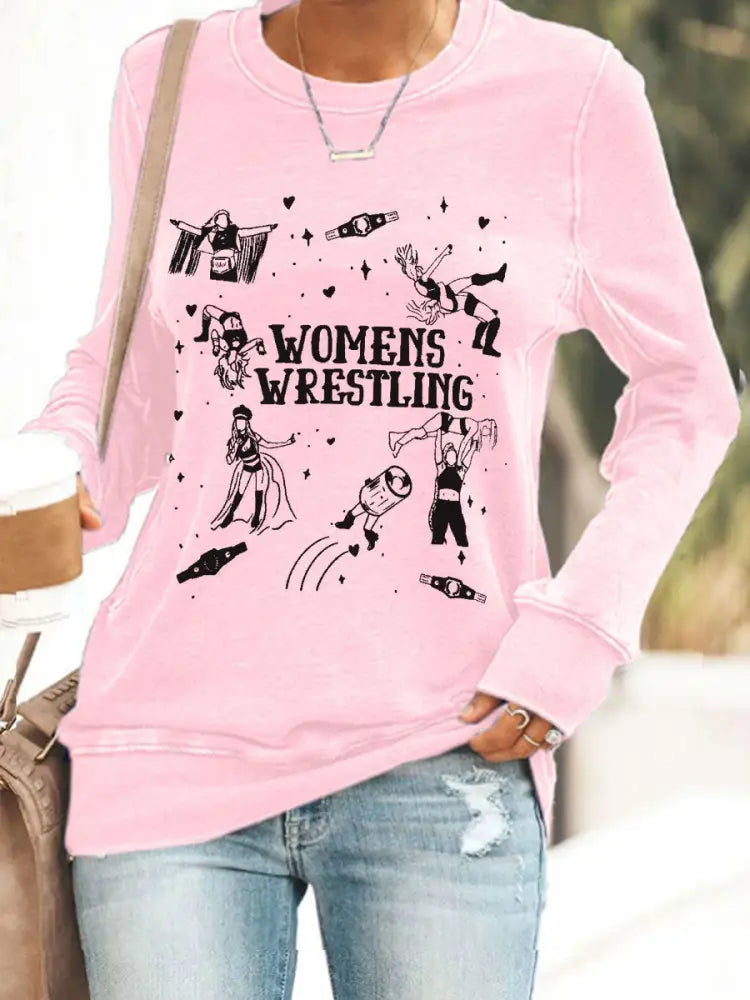 Women’s Womens Wrestling sweatshirt Pink / S