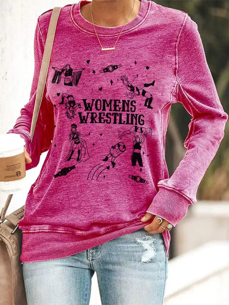 Women’s Womens Wrestling sweatshirt Rose Red / S