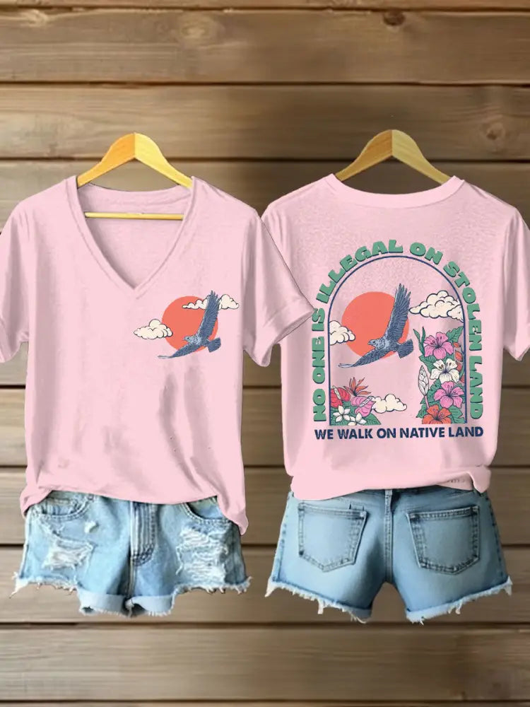 Women’s you are not forgotten V-neck t-shirts Light Pink / S