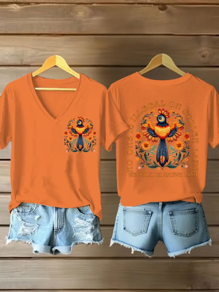 Women’s you are not forgotten V-neck t-shirts Orange / S