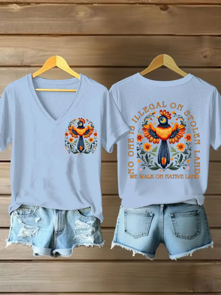 Women’s you are not forgotten V-neck t-shirts Sky Blue / S