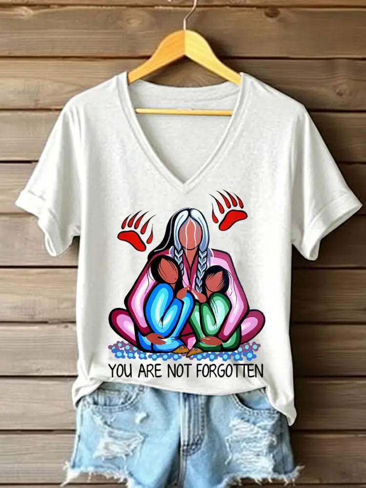 Women’s you are not forgotten V-neck T-shirts White / S