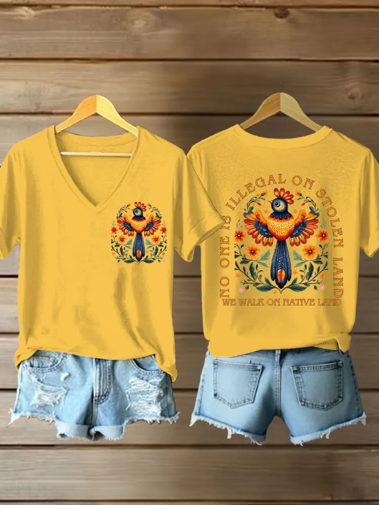 Women’s you are not forgotten V-neck t-shirts Yellow / S