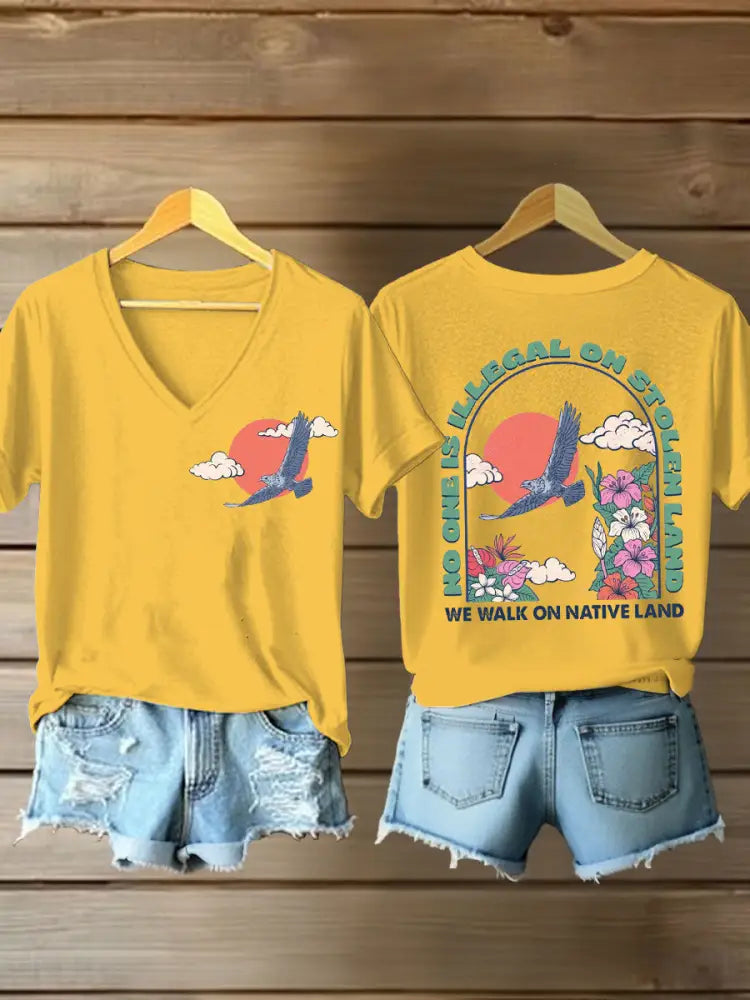 Women’s you are not forgotten V-neck t-shirts Yellow / S