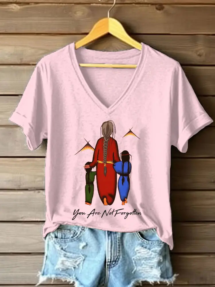 Women’s you are not forgotten V-neck tops Light Pink / S