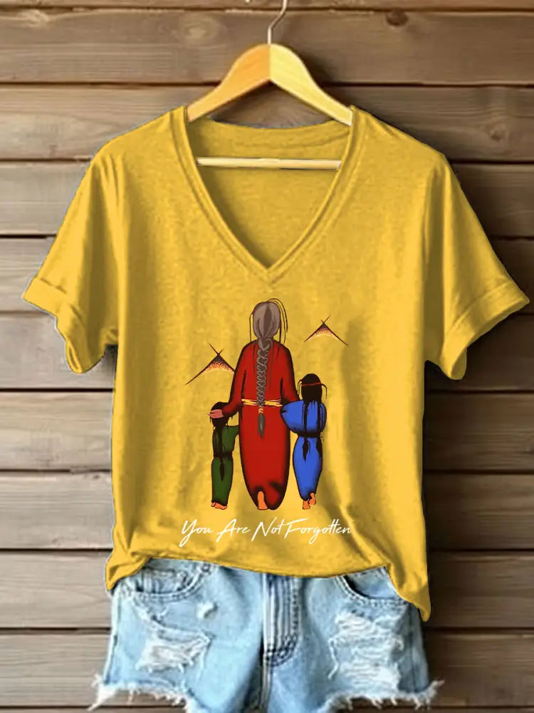 Women’s you are not forgotten V-neck tops Yellow / S