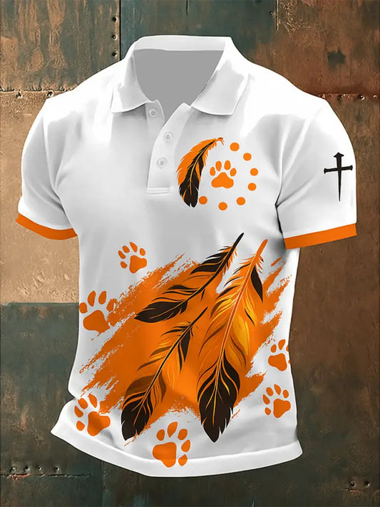 Every Child Matters Printed Athletic Retro Style V-Neck Short Sleeves Polo-Shirt A / S