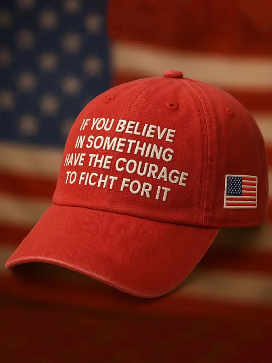 Freedom Printed Casual Unisex Hat Red / ONE
