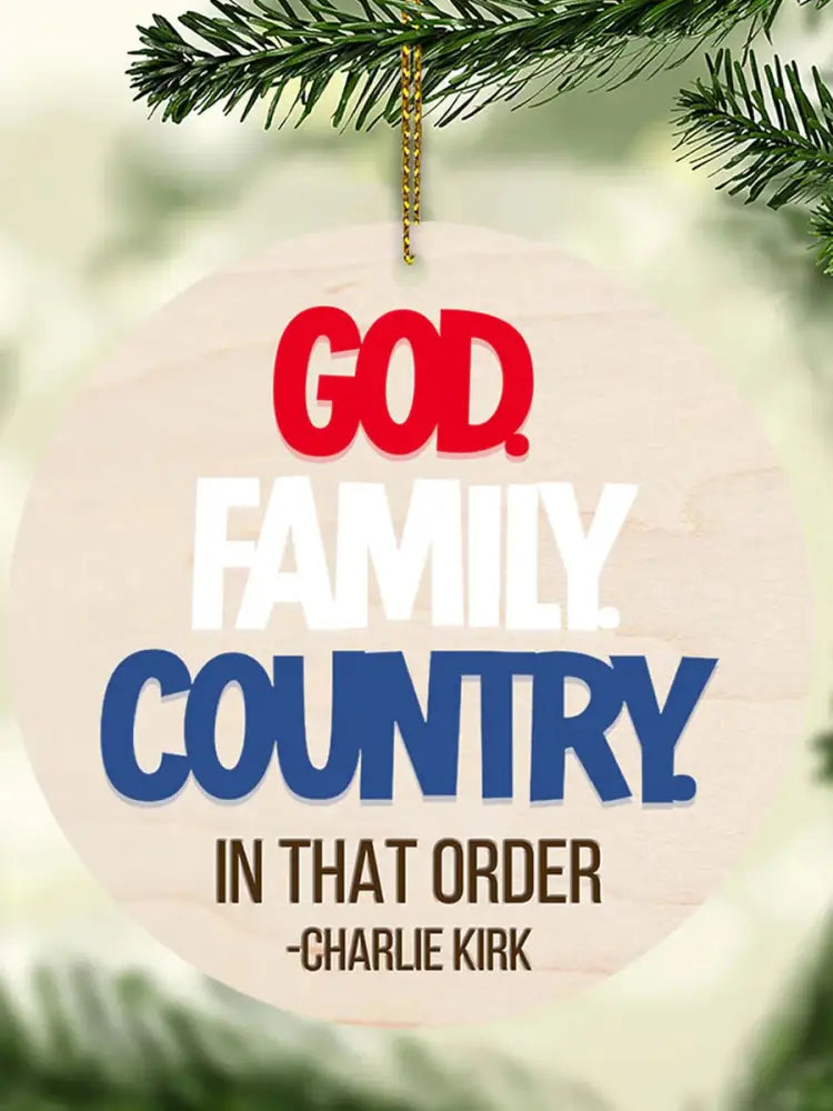 God Family Country Charlie Kirk Acrylic Decorative Ornament As picture / ONE