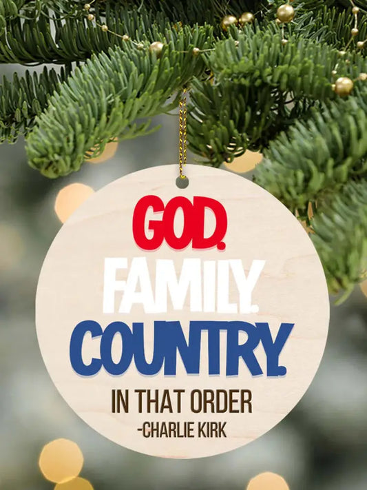 God Family Country Charlie Kirk Acrylic Decorative Ornament As picture / ONE