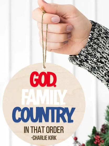 God Family Country Charlie Kirk Acrylic Decorative Ornament As picture / ONE