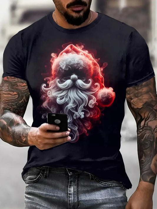 Gothic Christmas Printed Vintage Fashion Loose Short Sleeve T-Shirt Black / S