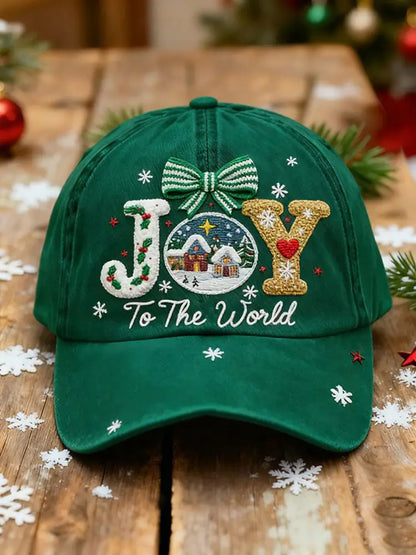 Joy To The World Printed Casual Unisex Hat Green / ONE