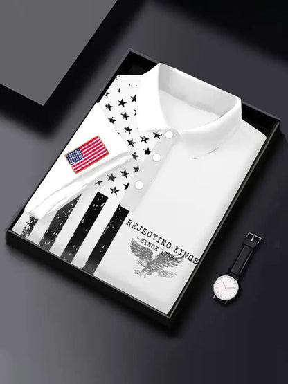 Men’s 8647 FDT Printed Casual Tops White / S