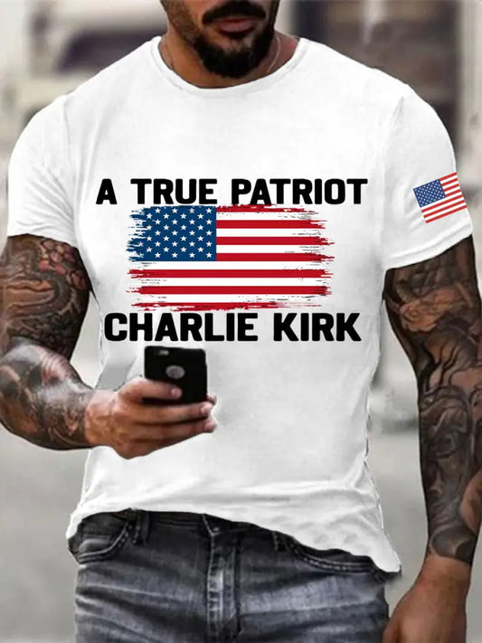 Men’s A True Patriot Charlie Kirk Printed T-shirt White / S