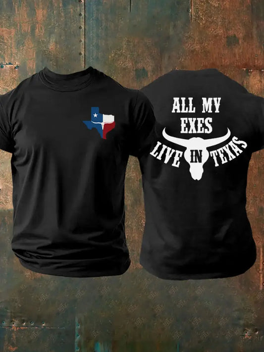 Men’s All My Ex’s Live In Texas Printed T-shirt Black / S