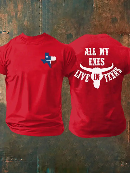 Men’s All My Ex’s Live In Texas Printed T-shirt Pure Red / S