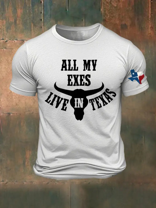 Men’s All My Ex’s Live In Texas Printed T-shirt White / S