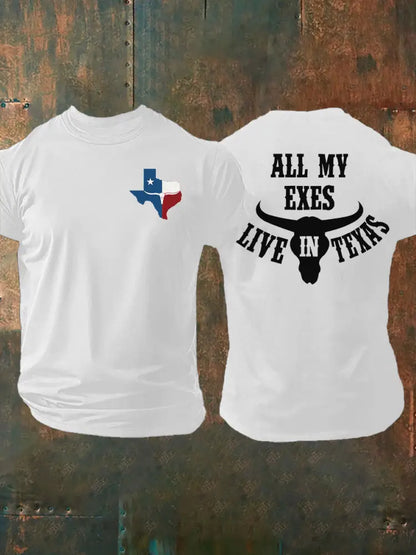 Men’s All My Ex’s Live In Texas Printed T-shirt White / S