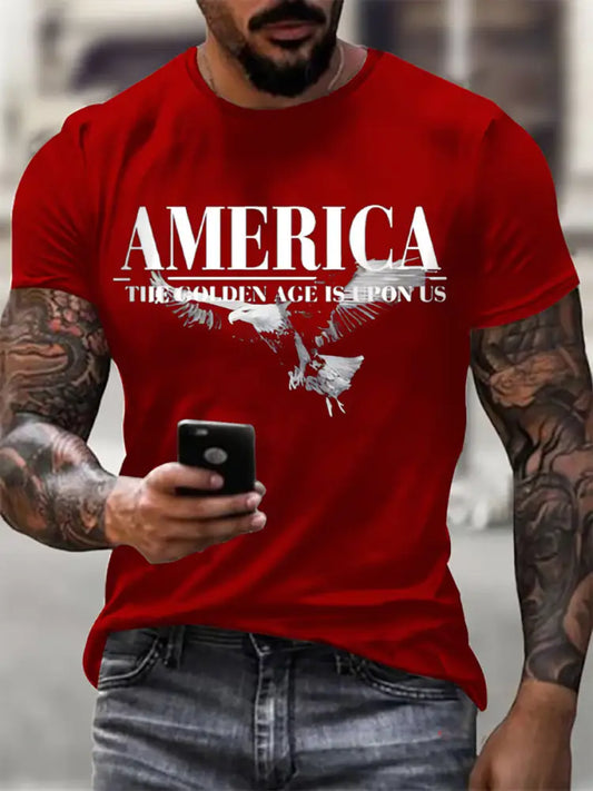 Men’s America The Golden Age Is Upon Us Print T-shirt Pure Red / S