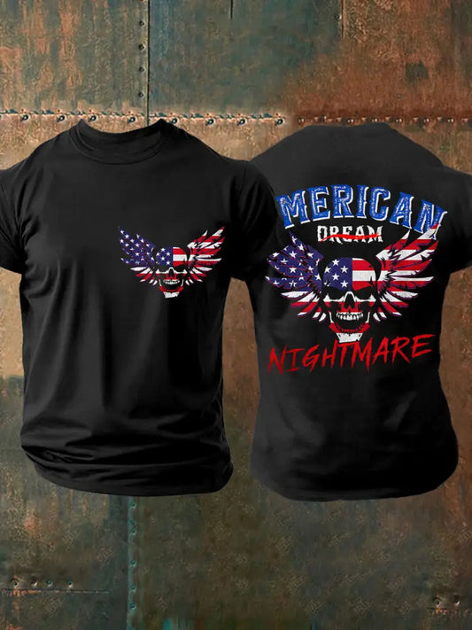 Men’s American Flag Dream nightmare T-shirts Black / S