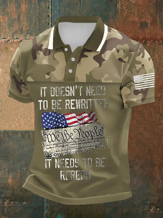 Men’s American Flag T-Shirt Army Green / S