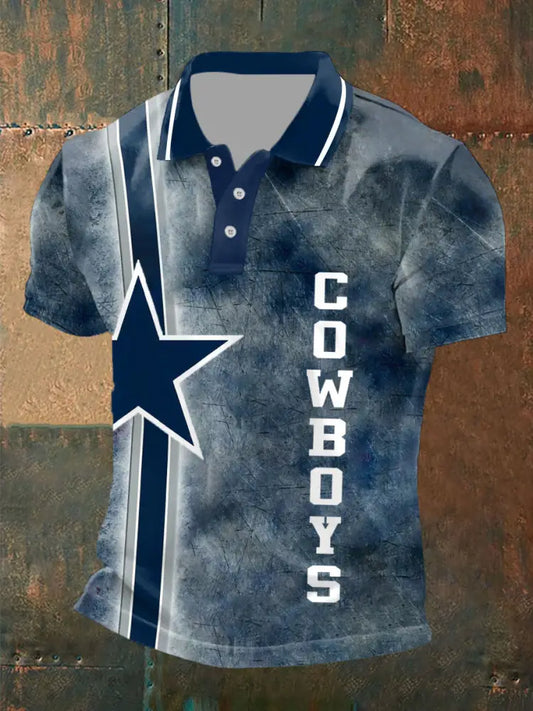 Men’s American Football Print Casual Top Navy Blue / S