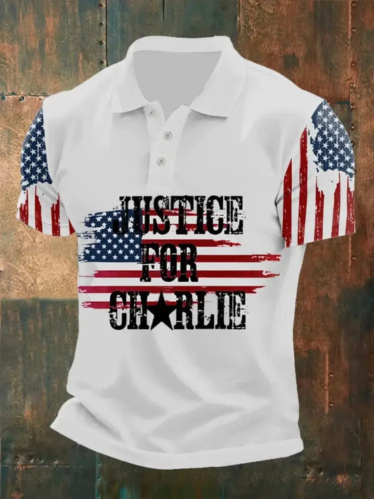 Men’s American Turning Point Charlie Kirk Short Sleeve Commemorative Polo Shirt A / S