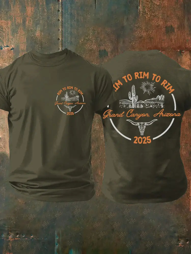 Men‘s Arizona Hike Short-Sleeved Printed T-shirt Army Green / S