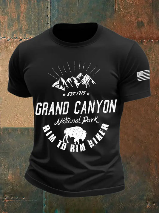 Men’s Arizona Hike Short-Sleeved Printed T-shirt Black / S