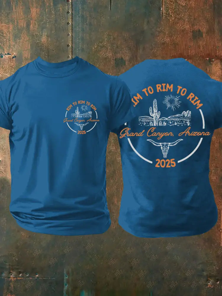 Men‘s Arizona Hike Short-Sleeved Printed T-shirt Blue / S