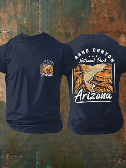 Men’s Arizona Hike Short-Sleeved Printed T-shirt Navy Blue / S