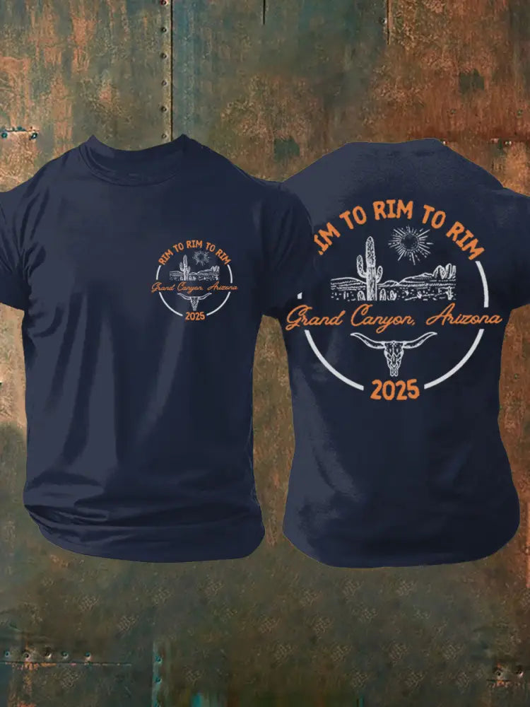 Men‘s Arizona Hike Short-Sleeved Printed T-shirt Navy Blue / S