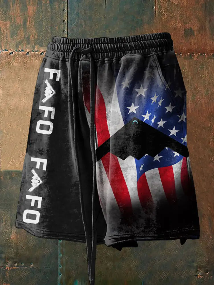 Men’s B-2 Spirit Art Print Shorts Black / S