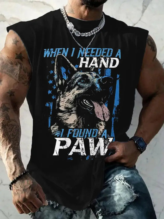 Men’s Blue Line Patriotic K9 Police Officer Dog T-Shirt Vests Black / S