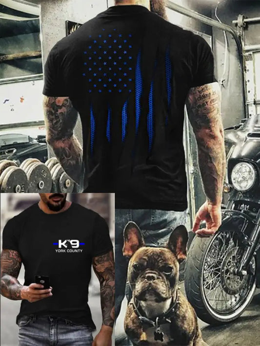 Men’s Blue Line Patriotic Texas SAR K9 ’Roxy’ T-Shirt Black / S