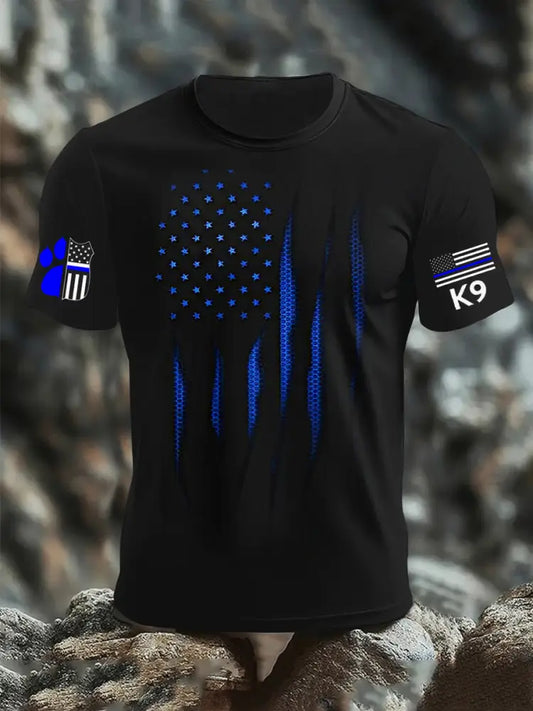 Men’s Blue Line Patriotic Texas SAR K9 ’Roxy’ T-Shirt Black / S