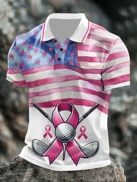 Men’s Breast Cancer Flag Tops As picture / S