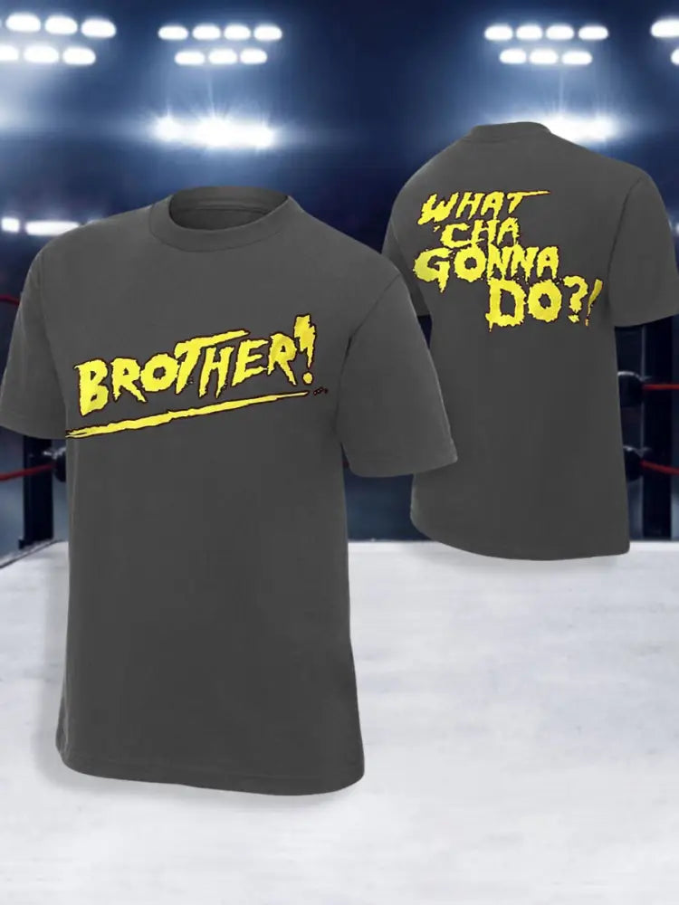 Men’s Brother What’cha Gonna Do? Print T-shirt Dark Gray / S